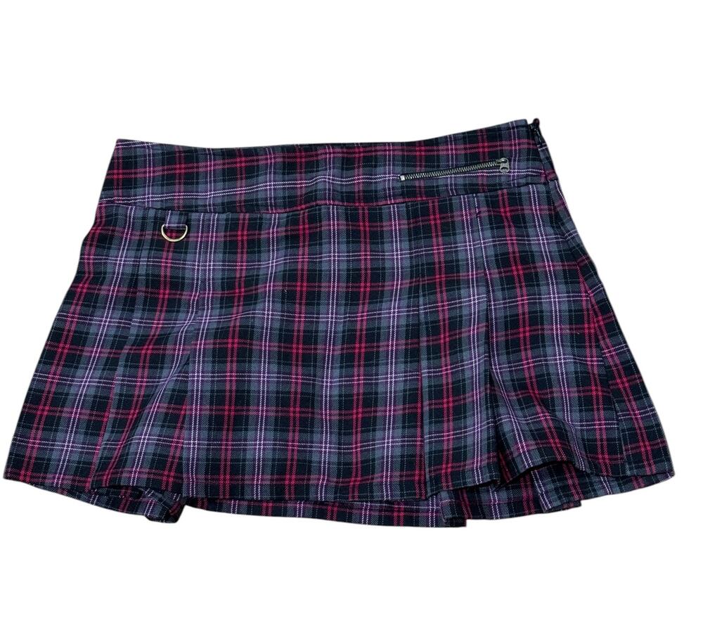 Vtg Y2K Old Navy Grunge Bratz Punk Plaid Pleated School Girl Mini Skirt 4